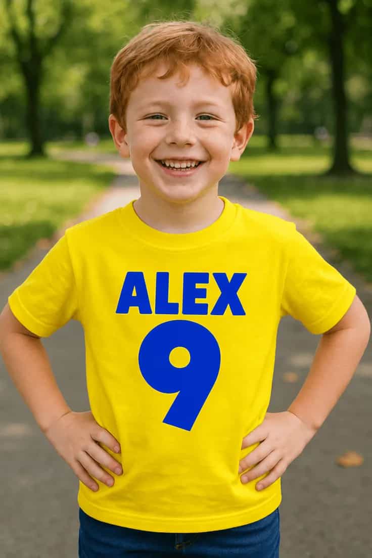 Tricou pentru copii sport cu nume personalizat ALEX