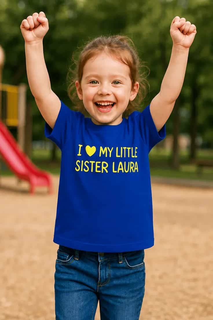 Tricou pentru copii Surioara mea iubită cu nume