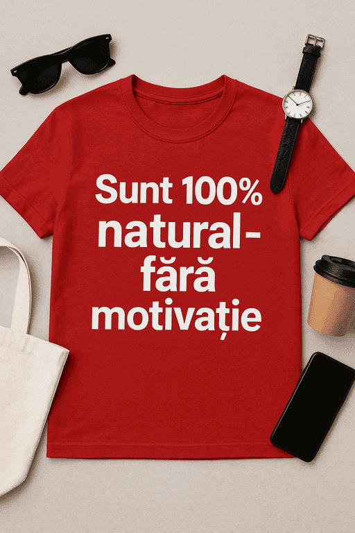 Tricou Sunt 100% Natural – Fără Motivație