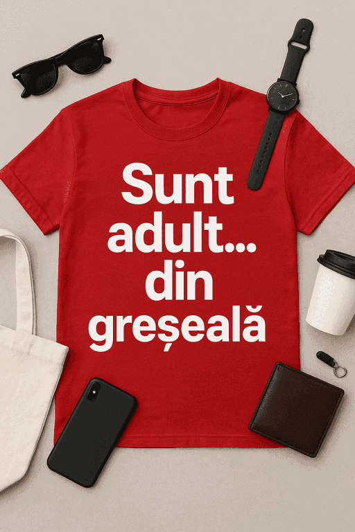 Tricou „Sunt adult… din greșeală”