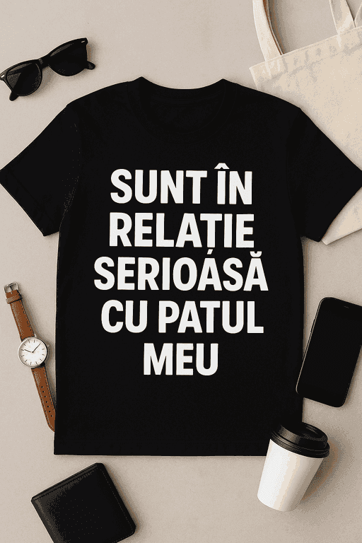 Tricou 'Sunt în relație serioasă cu patul meu'