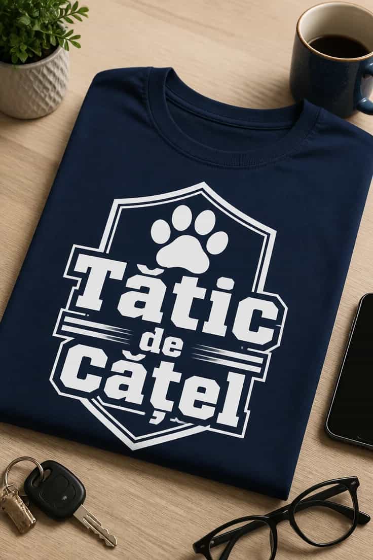 Tricou tată de câine „Tătic de cățel”