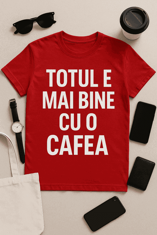 Tricou Totul e mai bine cu o cafea