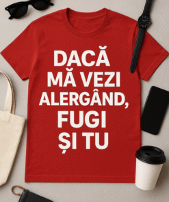 Tricou Dacă mă vezi alergând, fugi și tu