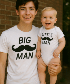 BIG MAN - LITTLE MAN - Set tricou + body pentru bebeluși