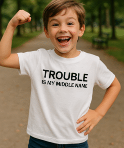 TROUBLE IS MY MIDDLE NAME - Tricou pentru copii