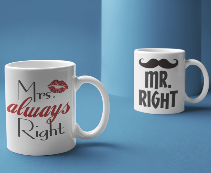 Mr & Mrs Right - Set de căni