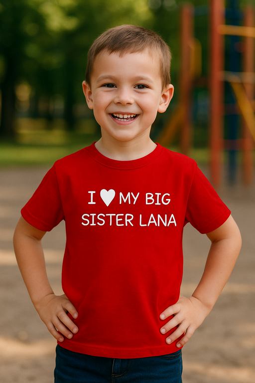 I ♥ MY BIG SISTER (nume la alegere) - Tricou pentru copii