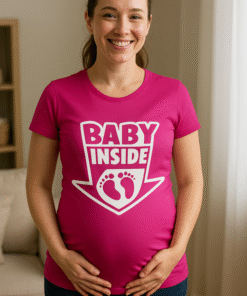 BABY INSIDE cu piciorușe - Tricou pentru gravide