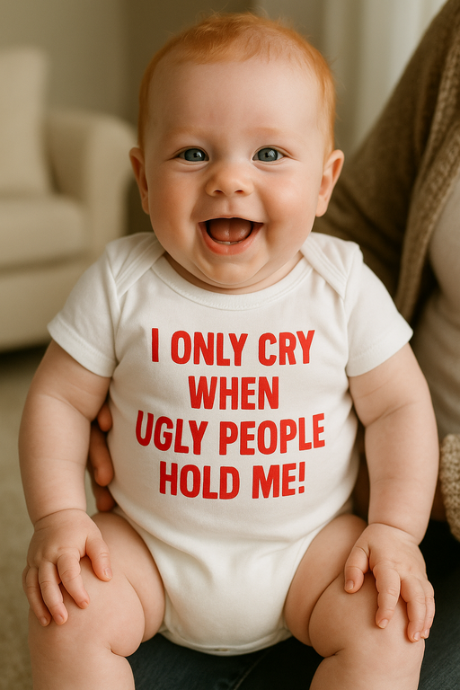 I ONLY CRY WHEN UGLY PEOPLE HOLD ME! - Body pentru bebeluși