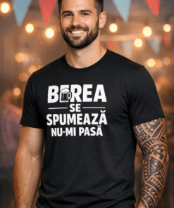 Tricou amuzant BEREA SE SPUMEAZĂ NU-MI PASĂ