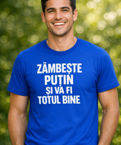 Tricou amuzant „Zâmbește puțin și va fi totul bine”
