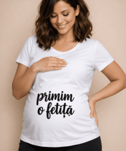Tricou pentru gravide „Primim o fetiță”
