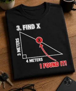 Tricou pentru pasionatului de matematică – 3. Find X 3 Meters 4 Meters i Found It! – tricou amuzant cu mesaj
