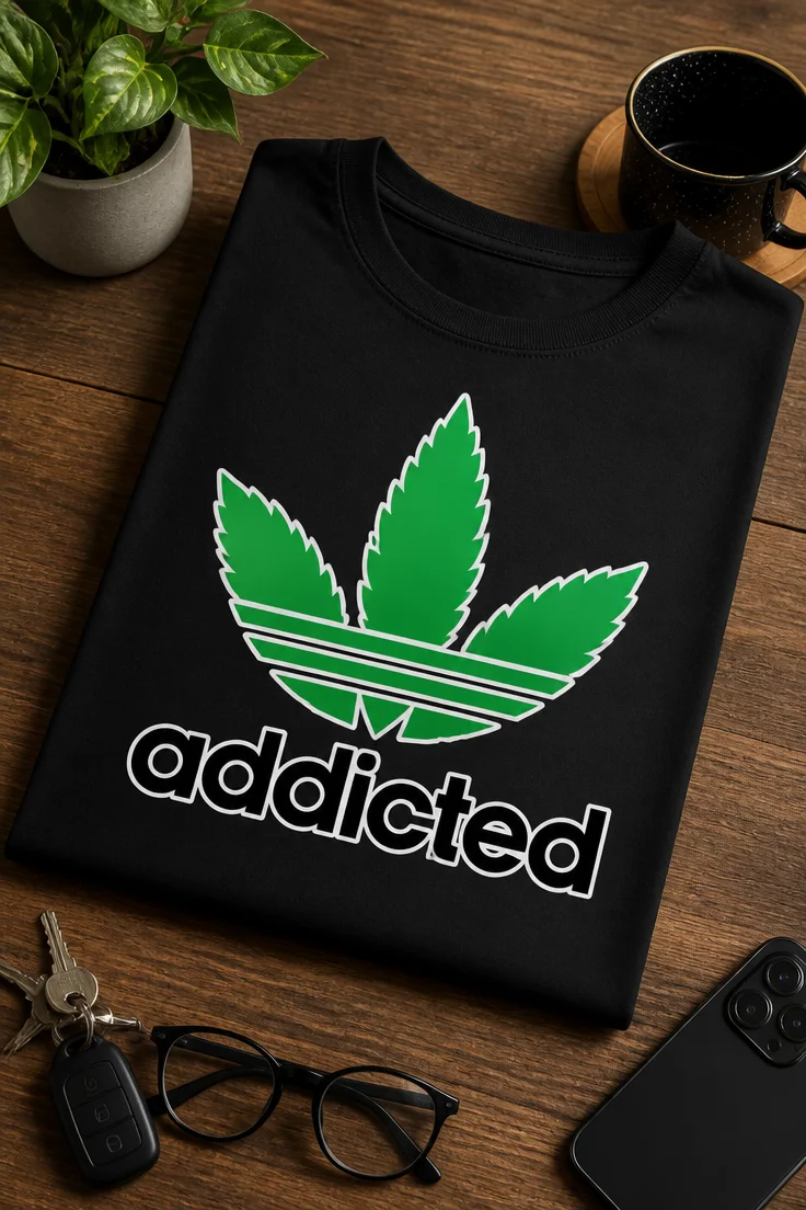 Tricou cu un motiv scurt – addicted – tricou amuzant cu mesaj