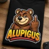 Tricou cu un motiv urs obraznic – Alupigus – tricou amuzant cu mesaj