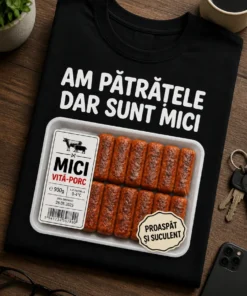 Tricou cu un motiv amuzant – Am Pătrățele dar Sunt Mici – tricou amuzant cu mesaj
