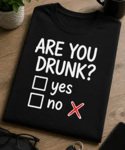Tricou pentru amatorului de petreceri – Are You drunk? yes no – tricou amuzant cu mesaj