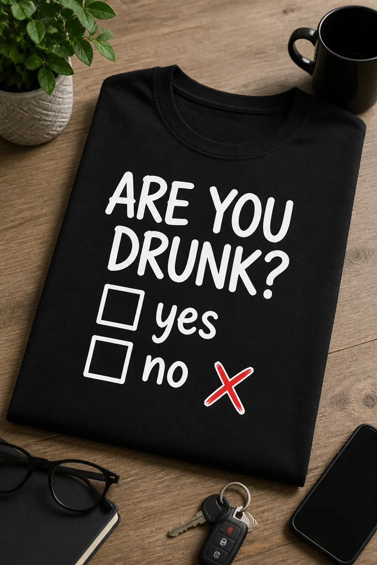 Tricou pentru amatorului de petreceri – Are You drunk? yes no – tricou amuzant cu mesaj