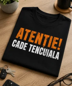 Tricou pentru bărbatul chel – Atenție! cade Tencuiala – tricou amuzant cu mesaj