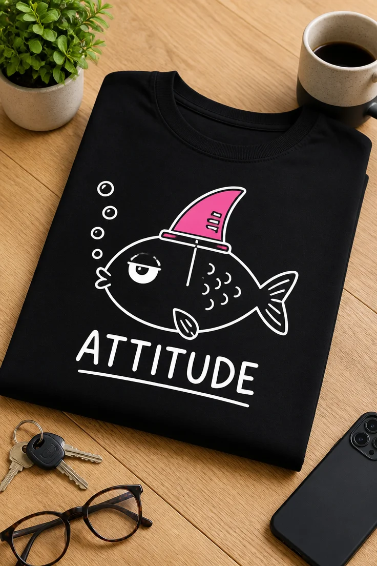 Tricou cu un motiv attitude – tricou amuzant cu mesaj