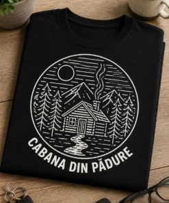 Tricou cu un motiv cabană – Cabana Din Pădure – tricou amuzant cu mesaj