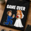 Tricou pentru burlac – Game Over – tricou amuzant cu mesaj