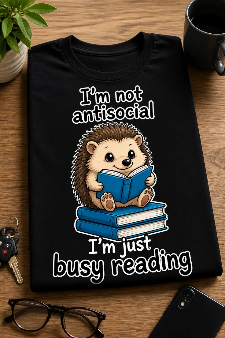 Tricou pentru cititoarei introvertite – I’m not antisocial I’m just busy reading – tricou amuzant cu mesaj