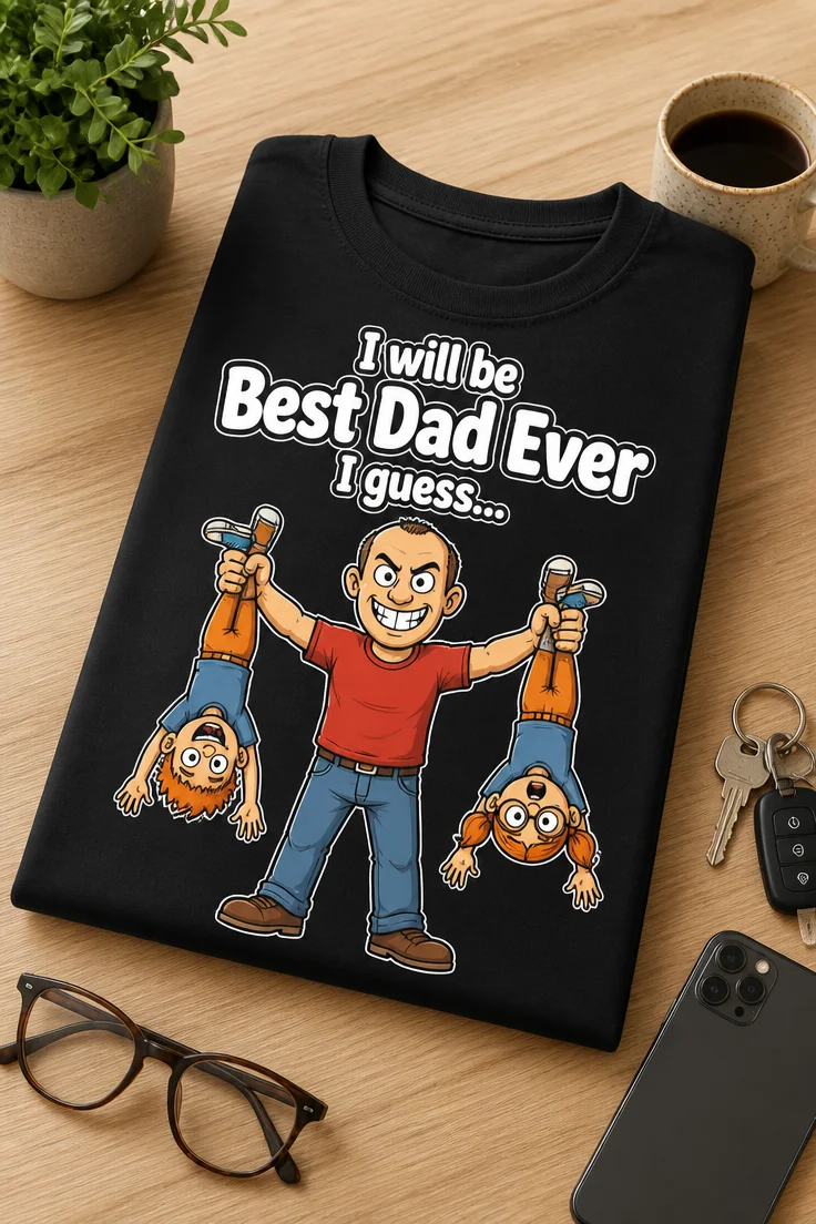 Tricou pentru tată – I will be Best Dad Ever I guess... – tricou amuzant cu mesaj