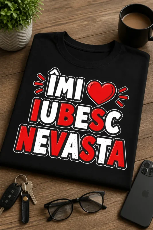 Tricou pentru soț – Îmi iubesc nevasta – tricou amuzant cu mesaj