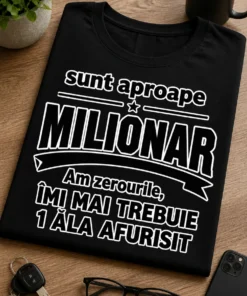 Tricou cu un motiv milionar – sunt aproape MILIONAR Am zerourile, ÎMI Mai Trebuie 1 Ăla Afurisit – tricou amuzant cu mesaj