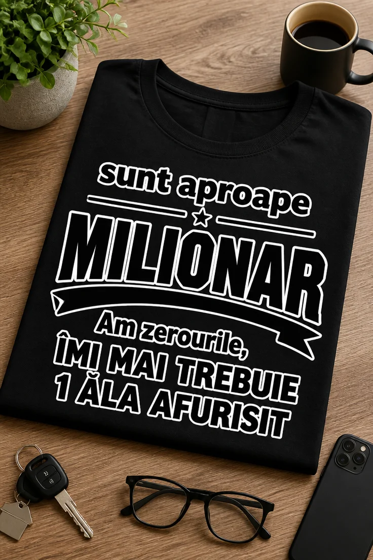 Tricou cu un motiv milionar – sunt aproape MILIONAR Am zerourile, ÎMI Mai Trebuie 1 Ăla Afurisit – tricou amuzant cu mesaj