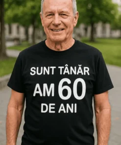 Tricou amuzant Tânăr la 60 de ani, cadou de zi de naștere pentru aniversarea de 60 ani