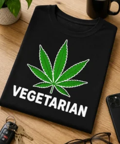 Tricou pentru consumatorul de cannabis – Vegetarian – tricou amuzant cu mesaj