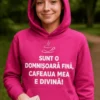 Bluză amuzantă Domnișoară cu cafea divină, cadou pentru iubitoarele de cafea