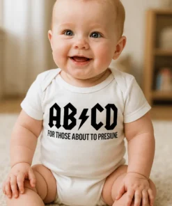 Body bebeluș Abcd rock pentru copii cu imprimeu amuzant AB-CD FOR THOSE ABOUT TO PRESIUNE