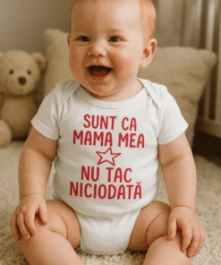Body bebeluș Ca mama nu tac niciodată cu mesaj amuzant pentru bebeluși