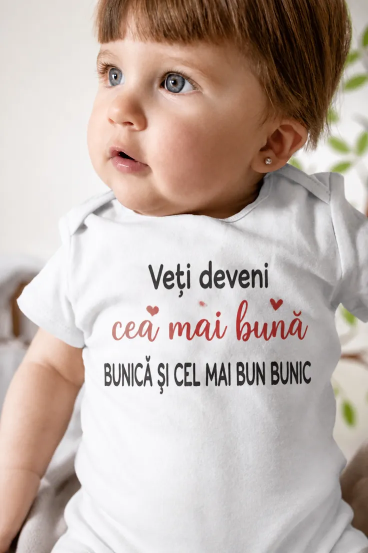 Body bebeluș Cei mai buni bunici cu mesaj pentru anunțarea viitorilor bunici