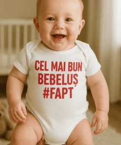 Body bebeluș Cel mai bun bebeluș cu mesajul CEL MAI BUN BEBELUȘ #FAPT.