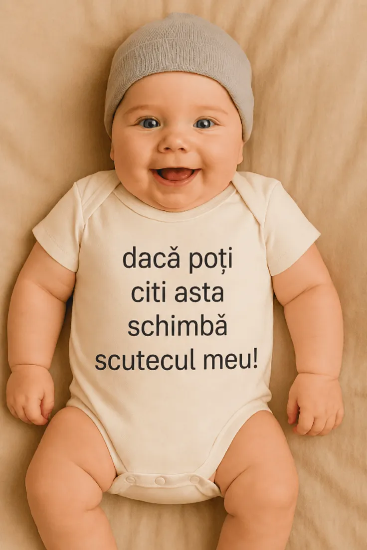 Body bebeluș Schimbă scutecul cu mesaj amuzant pentru cadou