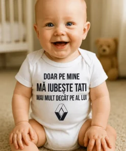 Body bebeluș Tati mă iubește mai mult cu mesaj amuzant pentru cadou