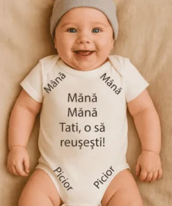 Body bebeluș Tati o să reușești cu mesaj imprimat haios pentru cadou
