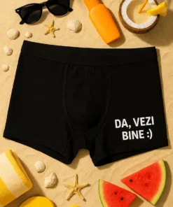 Boxeri amuzanți Da vezi bine cu mesajul imprimat DA, VEZI BINE :)