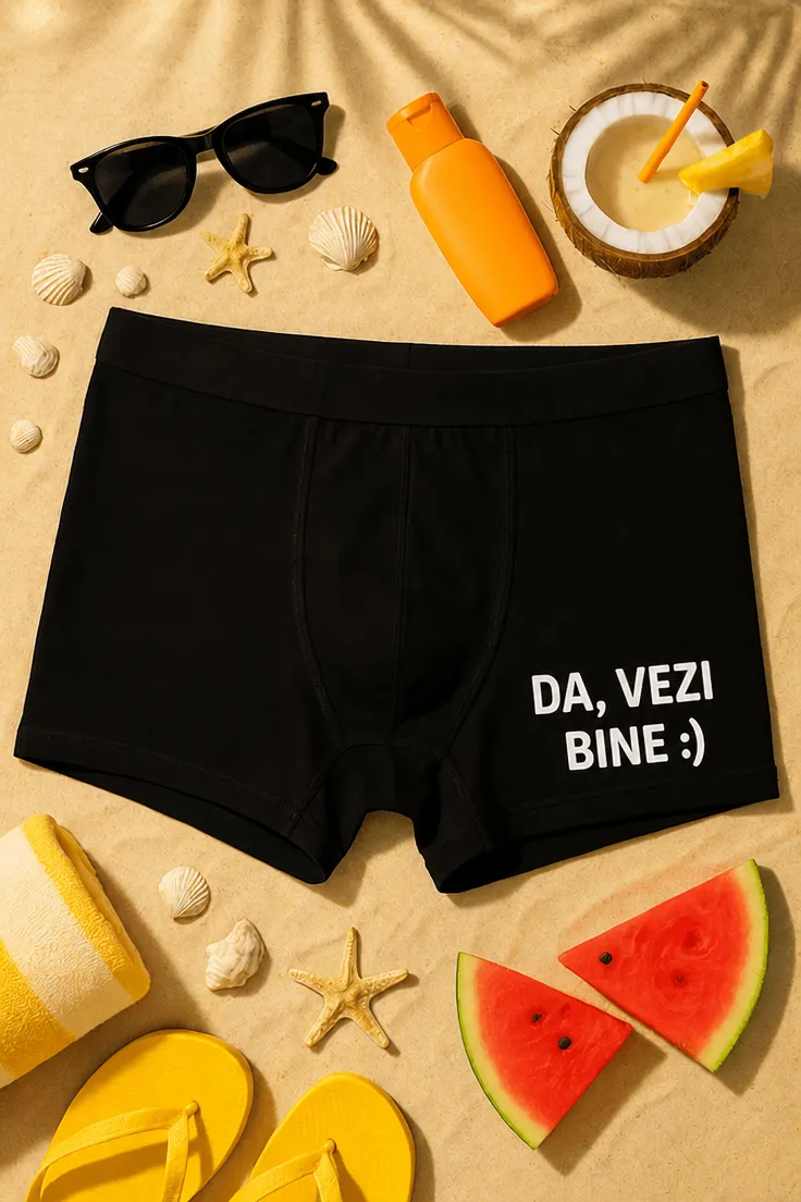 Boxeri amuzanți Da vezi bine cu mesajul imprimat DA, VEZI BINE :)