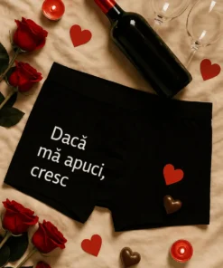 Boxeri amuzanți Dacă mă apuci cresc, cadou zi de naștere pentru iubit sau soț