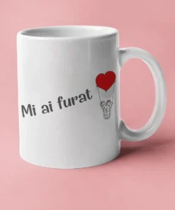 Cană amuzantă Mi ai furat inima cu mesajul imprimat Mi ai furat