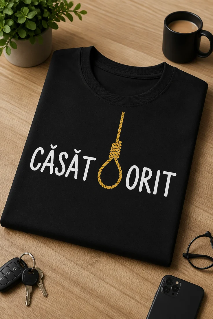 Tricou pentru bărbatul căsătorit – Căsăt Orit – tricou amuzant cu mesaj
