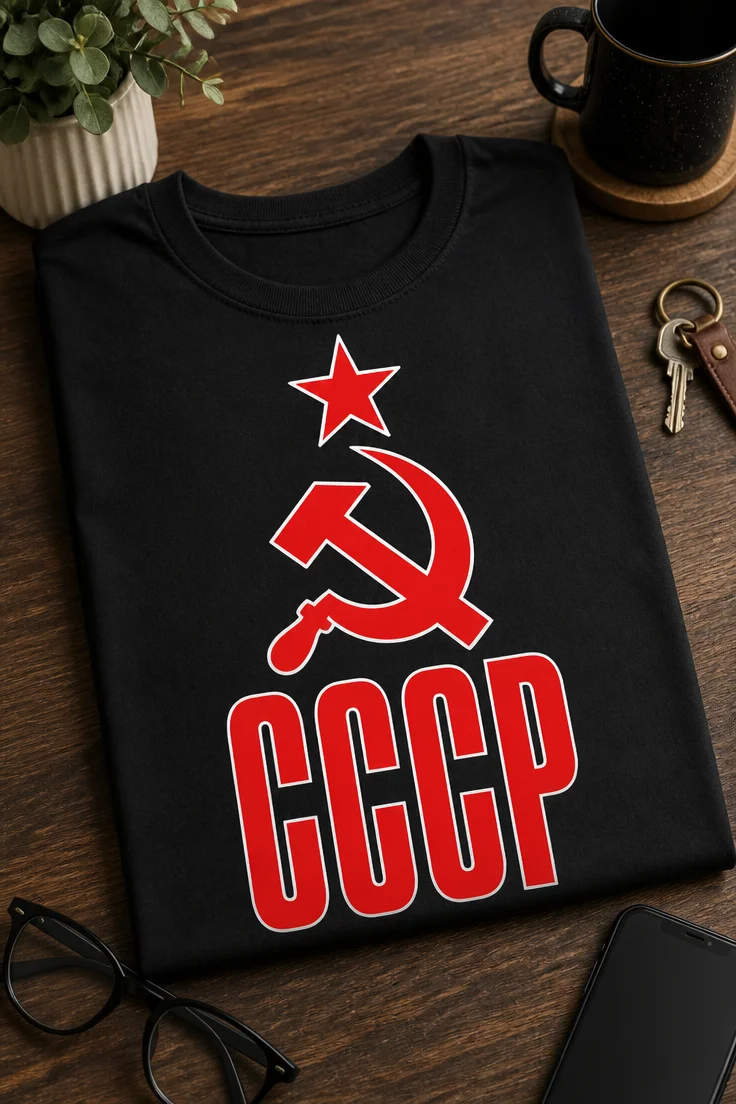 Tricou cu un motiv sovietic – Cccp – tricou amuzant cu mesaj