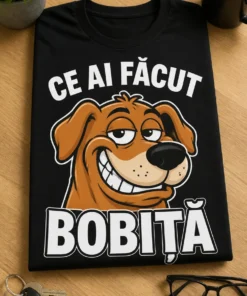 Tricou cu un motiv scurt – Ce Ai Făcut bobiță – tricou amuzant cu mesaj