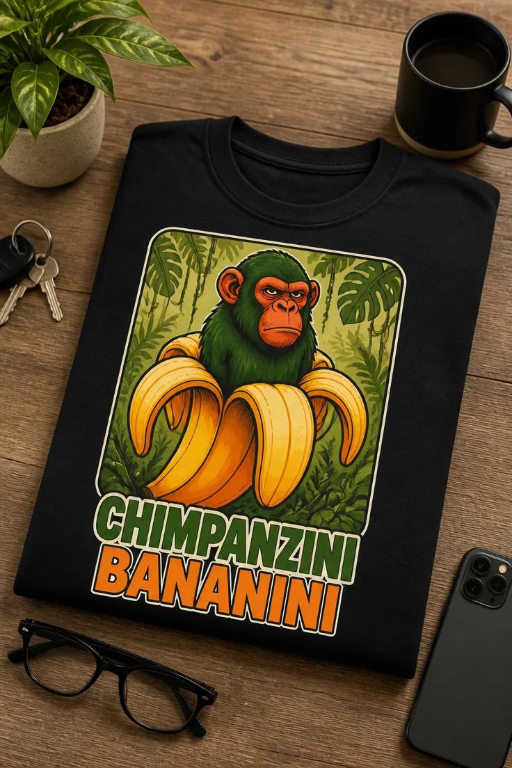 Tricou cu un motiv Chimpanzini Bananini – Chimpanzini bananini – tricou amuzant cu mesaj